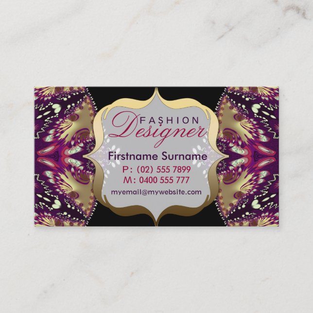 Fashion Designer Modern Batik Business Cards (Front)