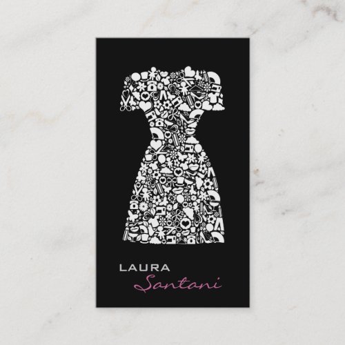 Fashion Designer Modern Black Business Cards