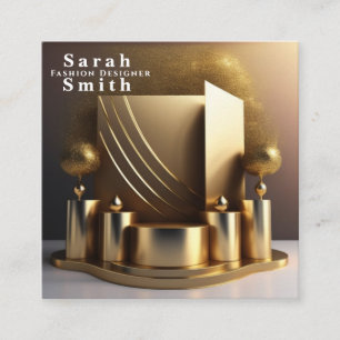 Fashion Designer Podium Model Stylist Show Square Business Card