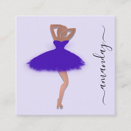 Fashion Designer Shop Purple Dress QR Code Logo Square Business Card