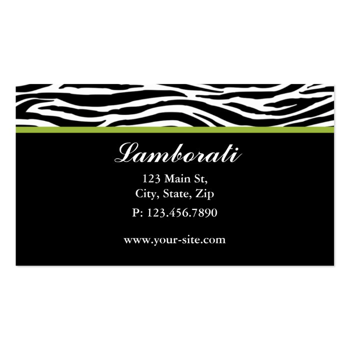 Fashion Designer Zebra Print Hair Stylist Salon Business Card