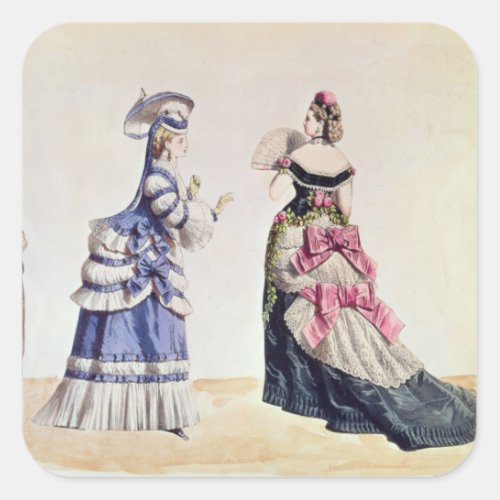 Fashion designs for women from the 1860s square sticker