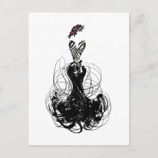 Fashion diva - Black and White Postcard