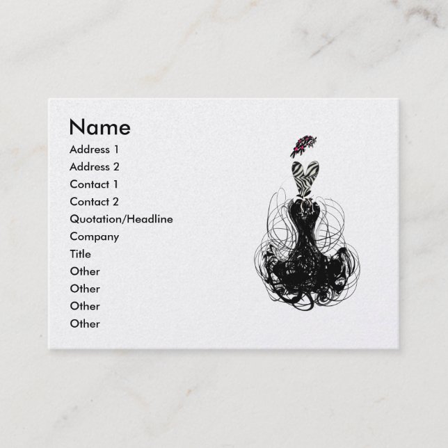 Fashion Diva - Customized Business Card (Front)
