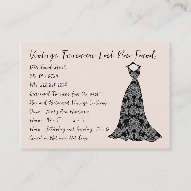 Fashion Diva - Customized Business Card (Front)