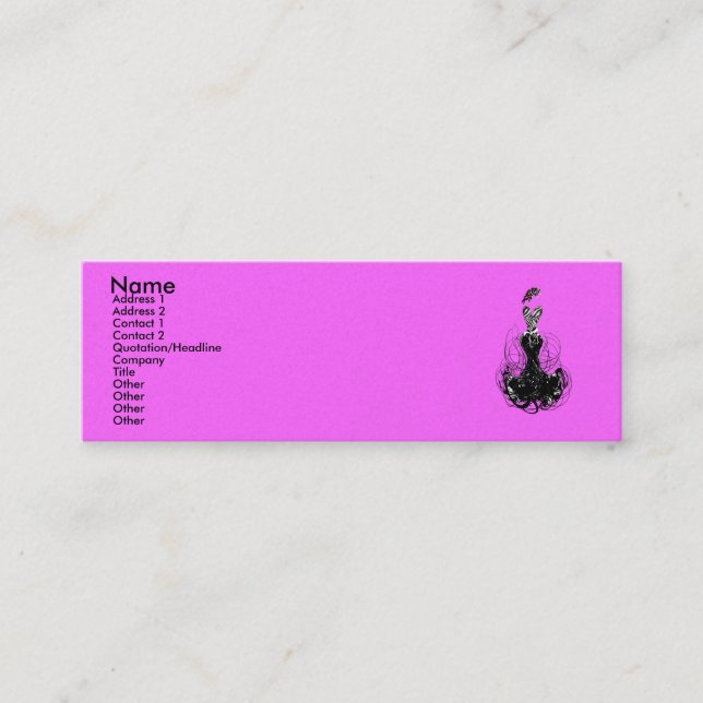 Fashion Diva - Get the Skinny Mini Business Card (Front)