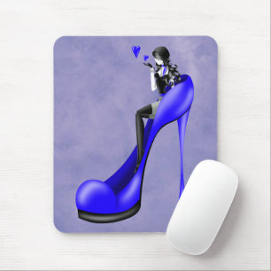 Fashion Diva in Blue Stiletto Mouse Pad