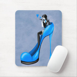 Fashion Diva in blue Stiletto Mouse Pad