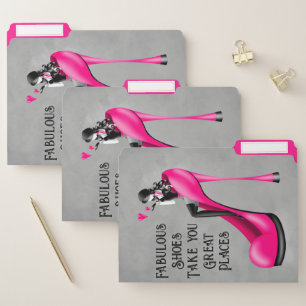 Fashion Diva in Pink Stiletto  File Folder