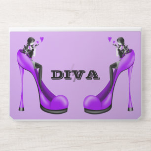 Fashion Diva in Purple Stiletto HP Laptop Skin