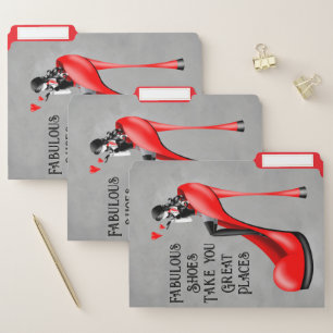 Fashion Diva in Red Stiletto File Folder