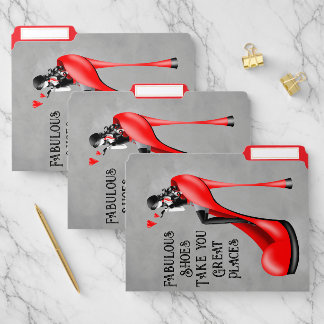 Fashion Diva in Red Stiletto  File Folder