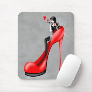 Fashion Diva in Red Stiletto Mouse Pad