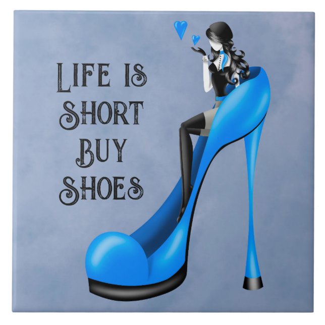 Fashion Diva in Stiletto Blue Ceramic Tile (Front)