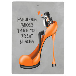 Fashion Diva in Stiletto Orange Clipboard