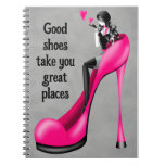 Fashion Diva in Stiletto   pink Notebook