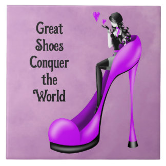 Fashion Diva in Stiletto Purple Ceramic Tile