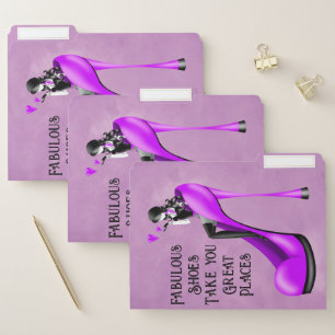 Fashion Diva in Stiletto Purple File Folder