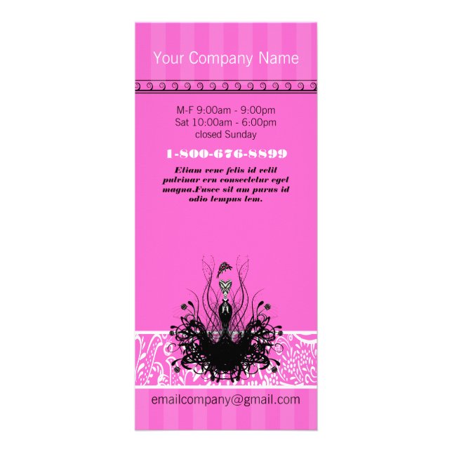 Fashion Diva Invitations, Flyers and Stickers Rack Card (Front)