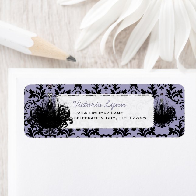 Fashion Diva Lavender  Return Address Label (Insitu)