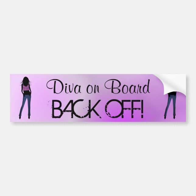 Fashion Diva on Board Back Off Bumper Sticker (Front)