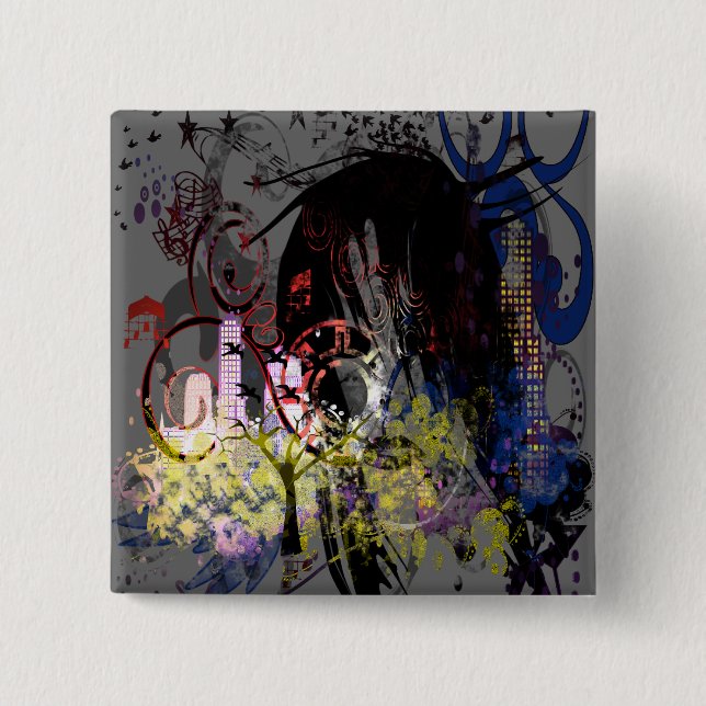 Fashion Diva Swirled Button (Front)