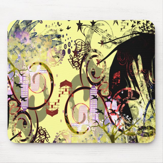 Fashion Diva Swirled Mouse Pad (Front)