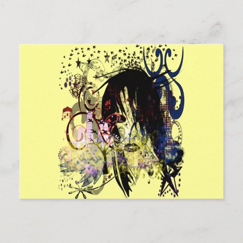 Fashion Diva Swirled Postcard