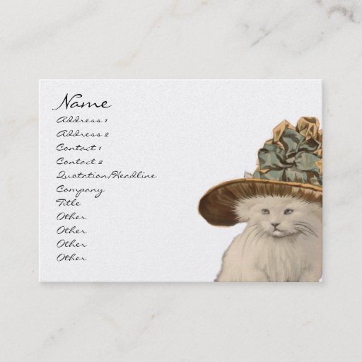 Customizable Fashion Diva Vintage Kitty Cat Business Cards