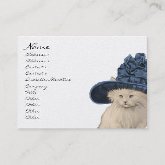 Fashion Diva Vintage Kitty Cat Business Cards Blue