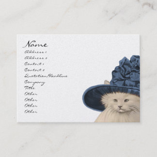 Fashion Diva Vintage Kitty Cat Business Cards Blue