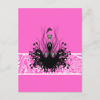 Fashion Diva Vintage Swirly Dress on Pink Postcard