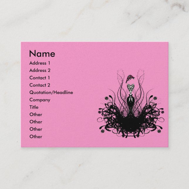 Fashion Diva -with flowers Business Card (Front)