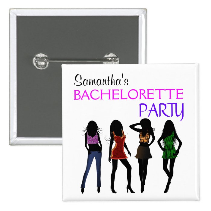 Fashion Divas Bachelorette Party Square Buttons