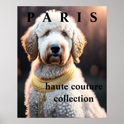 Fashion Dog Goldendoodle with Custom Text  Poster
