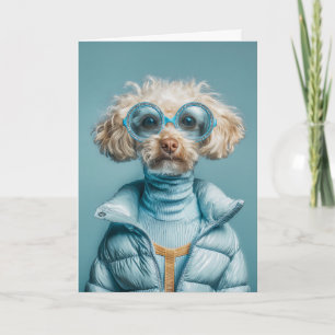 Fashion Dog In Blue Outfit Card