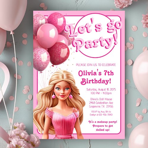 Fashion Doll Birthday Party Invitation