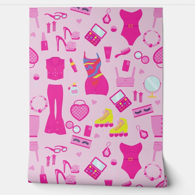 fashion doll clothes vintage 1990s pink  wallpaper  (Unrolling)