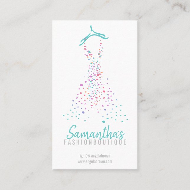 Fashion Dress Boutique Shop Retailer Blogger Business Card (Front)