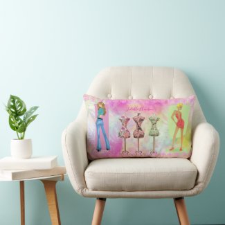Fashion Dress Design Girly Pink Model Cushion