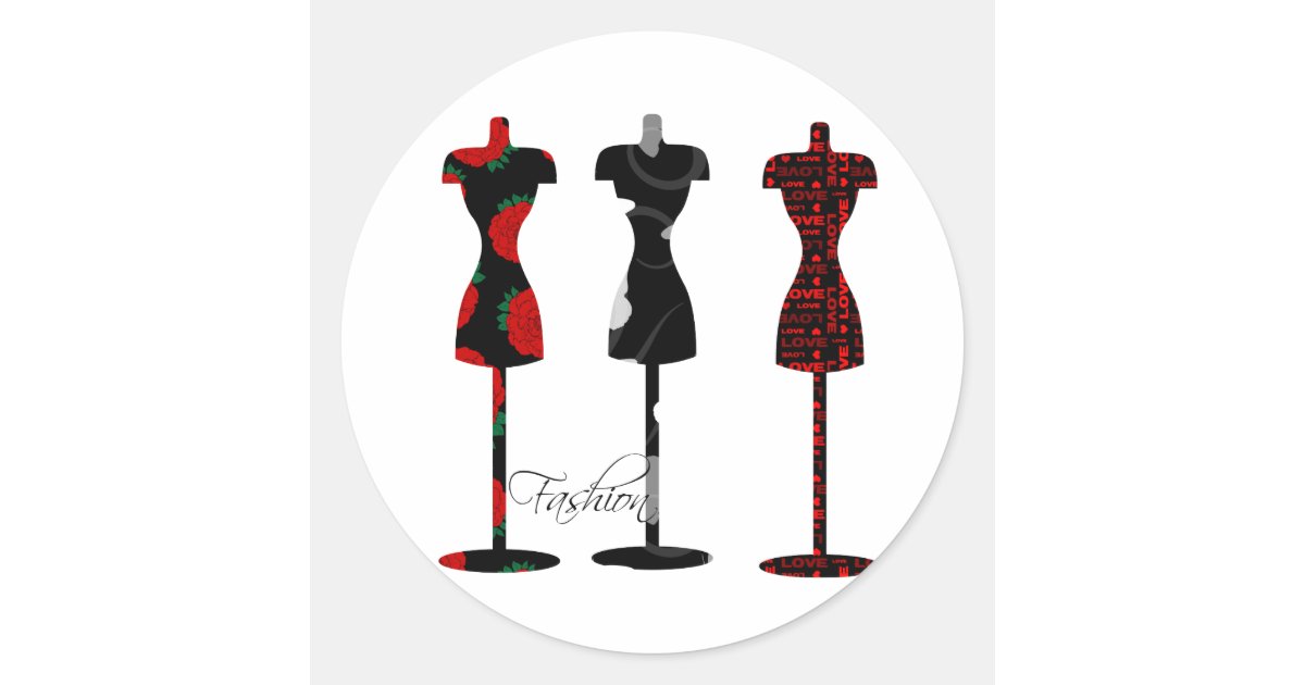 Fashion Dress Forms Classic Round Sticker | Zazzle