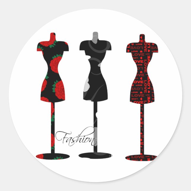 Fashion Dress Forms Classic Round Sticker (Front)