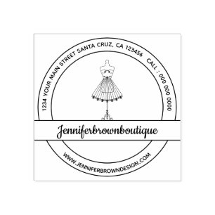 Fashion Dress Mannequin Sewing Rubber Stamp