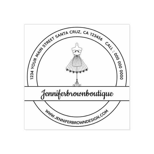Fashion Dress Mannequin Sewing Rubber Stamp