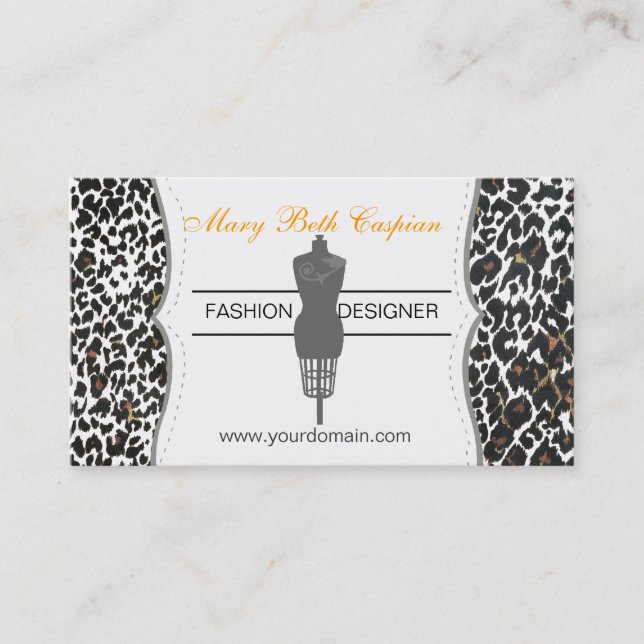 Fashion Dummy Tailoring Sewing Profile Business Card (Front)