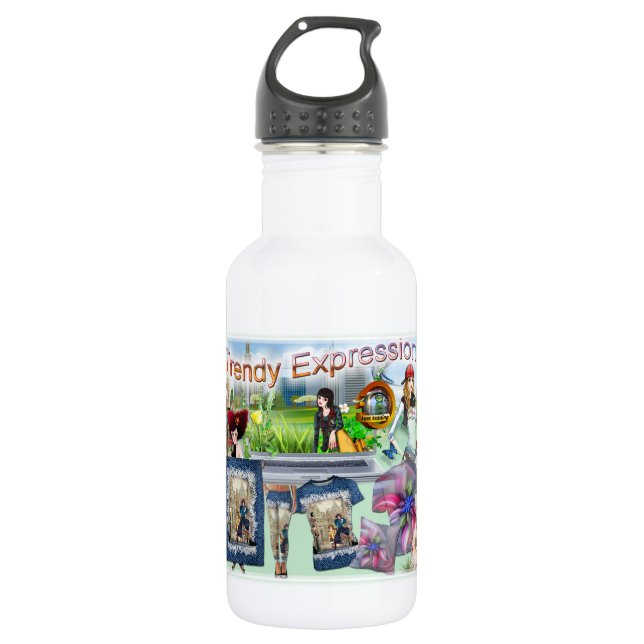 Fashion Expressions Stainless Steel Water Bottle (Front)