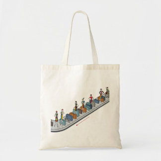 Fashion Figures with Luggage on Conveyor Belt Tote Bag