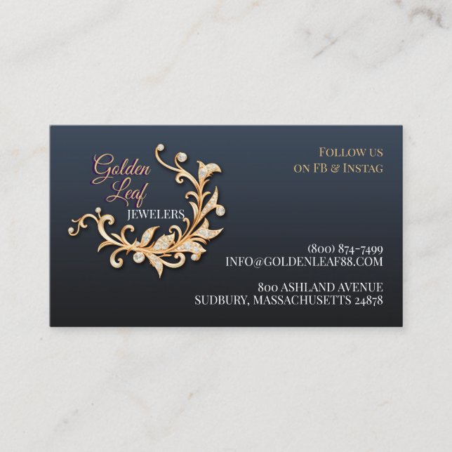 Fashion Fine Jewelry Business Card  (Front)