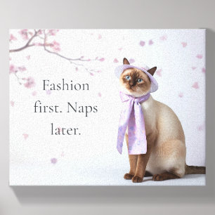 Fashion First Siamese Cat Art Canvas Photo Tile
