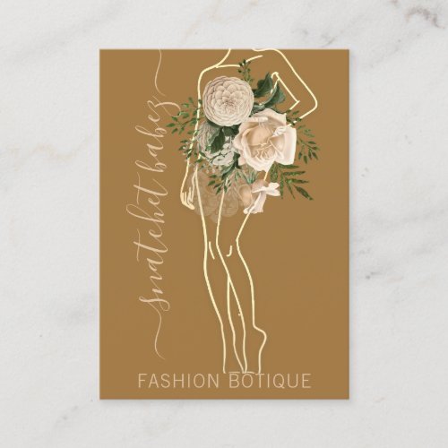 Fashion Floral HoneyLogo QR Stylist Body Boutique  Business Card